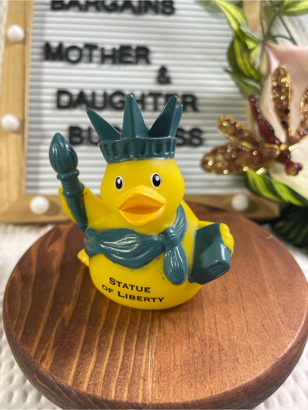 Statue of Liberty Rubber Duck - Yellow & Teal